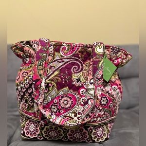 Vera Bradley NWT Very Berry Paisley Women's Handbag Purse 15" x 11"